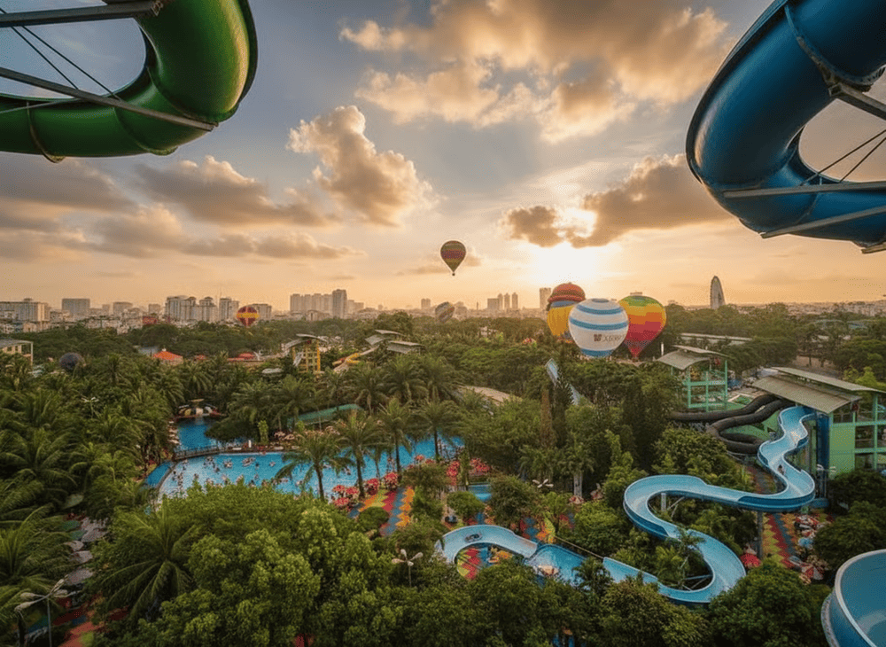 Giải trí tại Công viên nước Đầm Sen cùng nhiều hoạt động thú vị